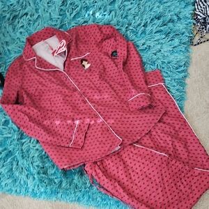 nwt ladies sz med american girl pajama set long sleeves red/black